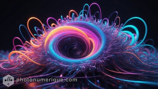 A mesmerizing dance of digital streams, where technology meets art.