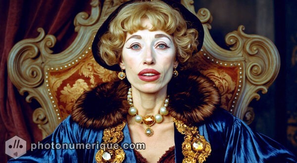 A baroque-inspired portrait influenced by Cindy Sherman’s history portraits.