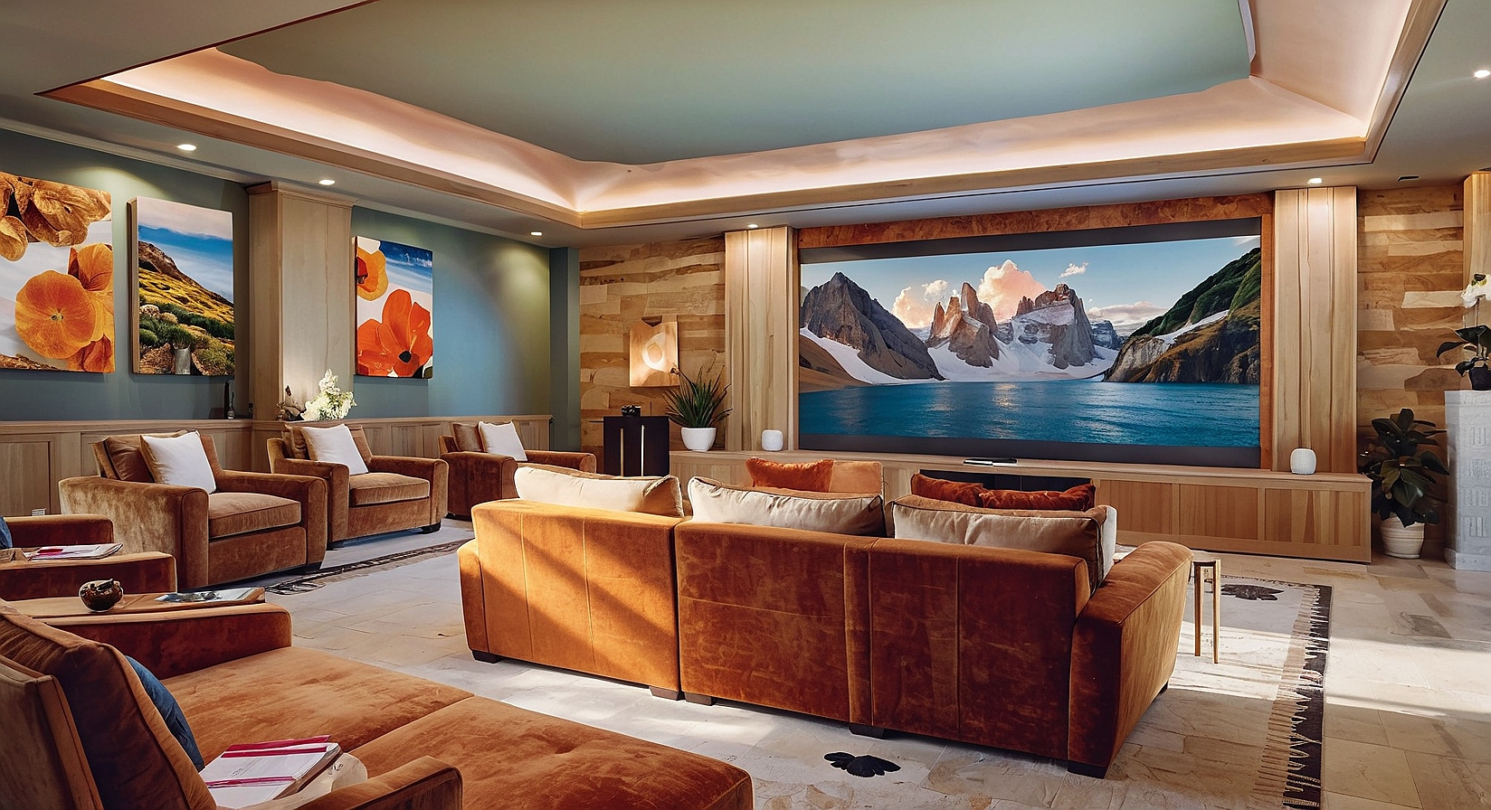 an image of a state-of-the-art media room designed for ultimate entertainment.