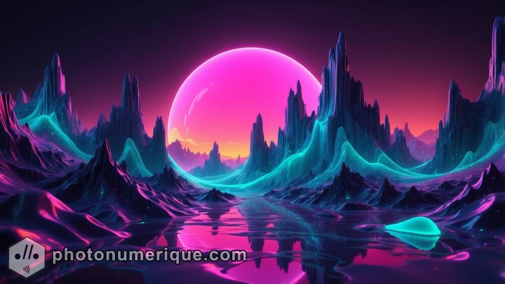 a surreal landscape where reality bends and warps, with digital elements representing the mysterious aspects of quantum mechanics, using vibrant colors and abstract forms.