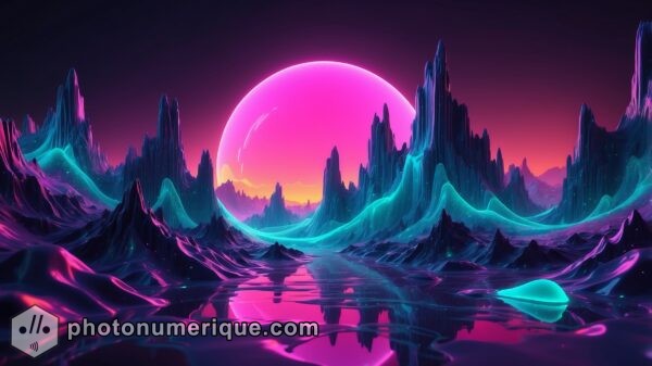 a surreal landscape where reality bends and warps, with digital elements representing the mysterious aspects of quantum mechanics, using vibrant colors and abstract forms.