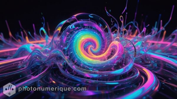 A wave of quantum energy, illustrating the unseen forces of the digital universe.