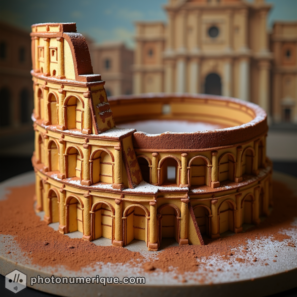 The Colosseum in Rome is made entirely of rich, creamy layers of tiramisu.