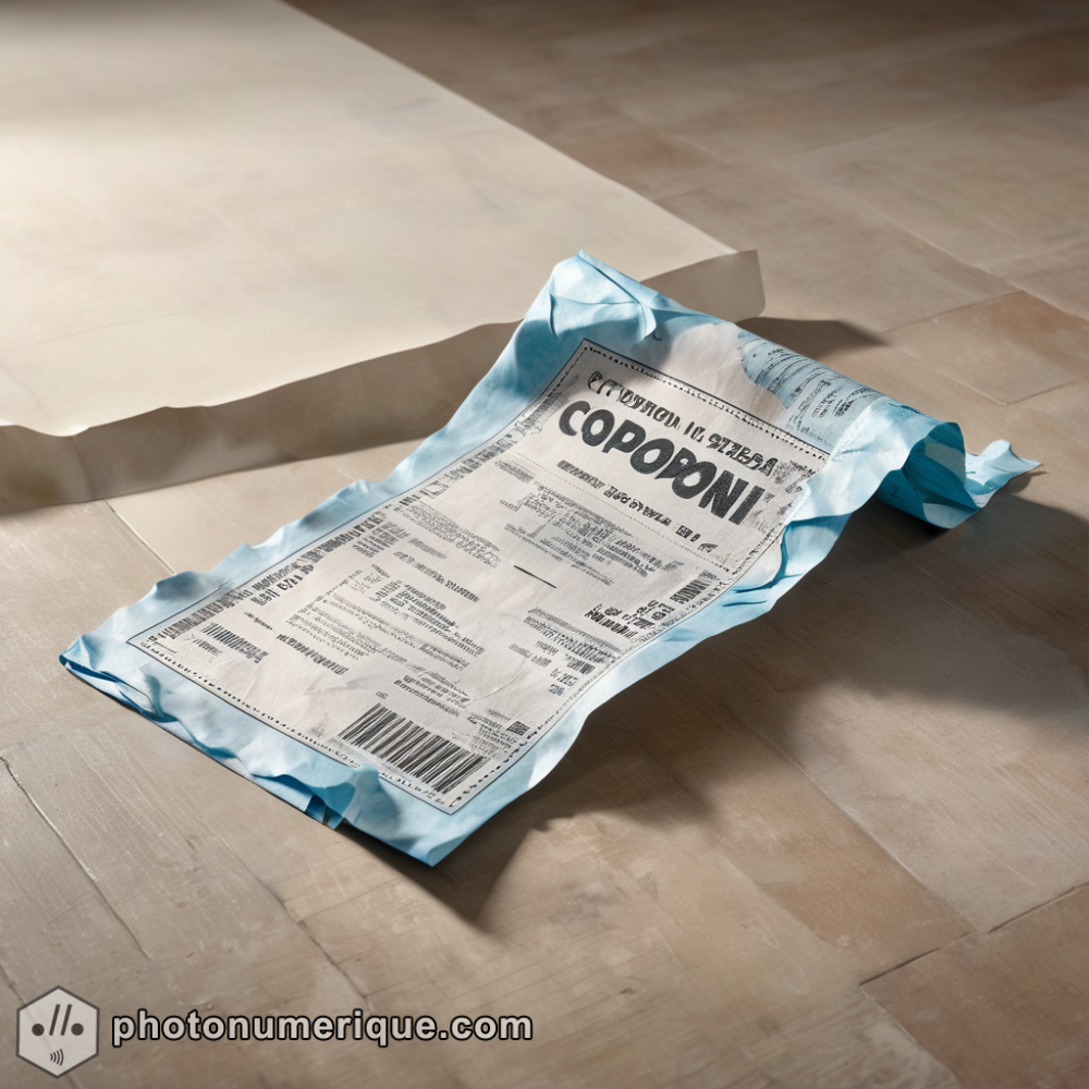 A hyperrealistic image of an expired, crumpled coupon for a long-closed store.