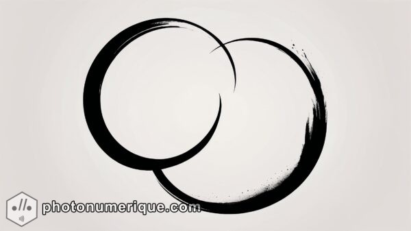 A minimalist Enso (Zen circle) illustration, symbolizing enlightenment and the beauty of imperfection.