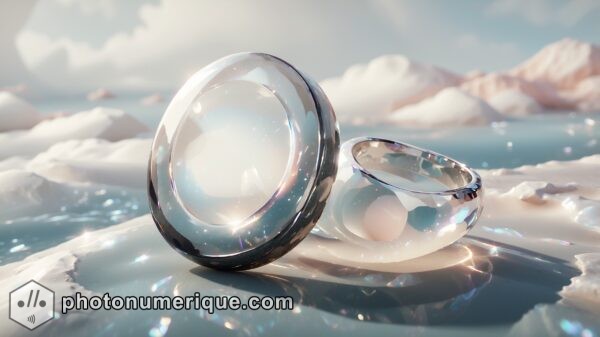 An abstract image of a smooth zen stone surrounded by a soft, translucent aura that shimmers with delicate glitter.