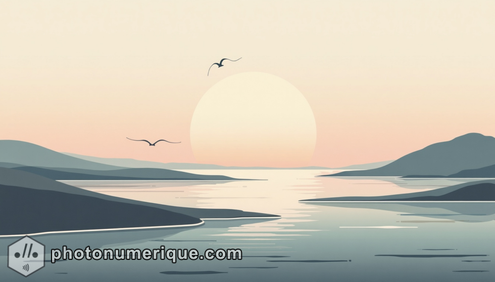 A serene coastal scene with soft colors, ideal for adding tranquility