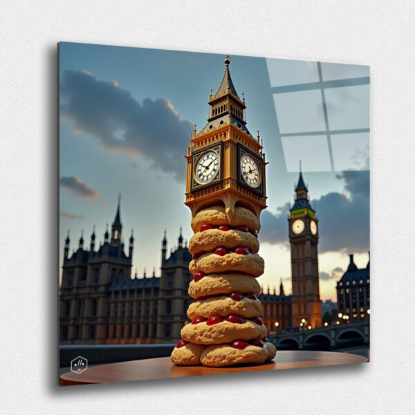 Big Ben in London Made of Scones and Clotted Cream