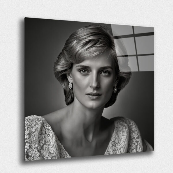 "A hyperrealistic black-and-white portrait of Princess Diana in the iconic Studio Harcourt style. This collection, ""Eternal Elegance: Timeless Portraits of Legendary Women,"" honors the legacy and influence of these extraordinary women, capturing their essence in the refined and timeless style of Studio Harcourt. These portraits celebrate their contributions to the world, ensuring that their memory and impact will endure for generations to come."