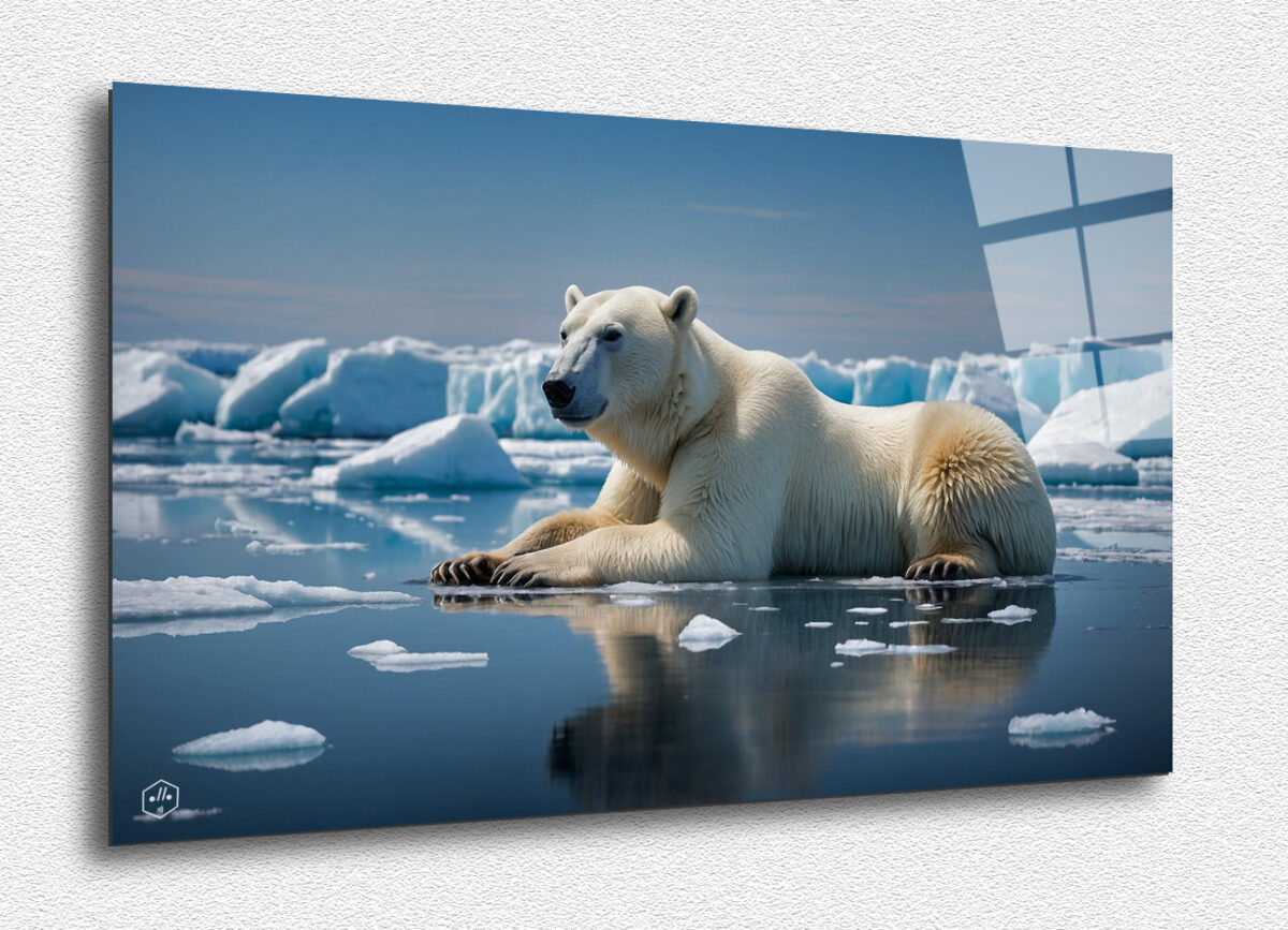 Serene Polar Bear on Ice