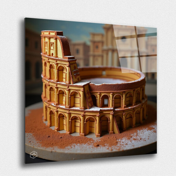 The Colosseum in Rome Made of Tiramisu Layers