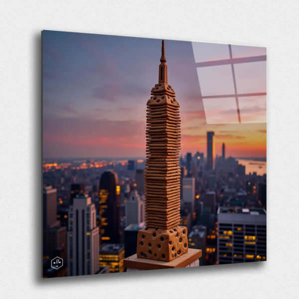 The Empire State Building in New York Made of Chocolate Chip Cookies