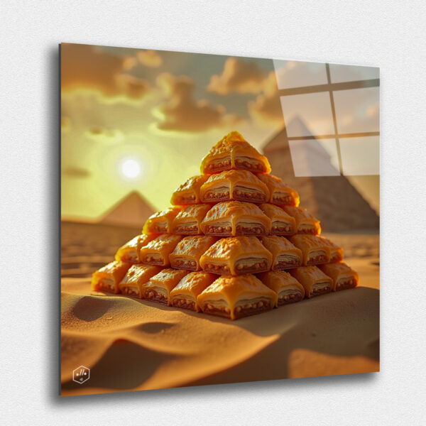 The Pyramids of Giza Made of Baklava Layers